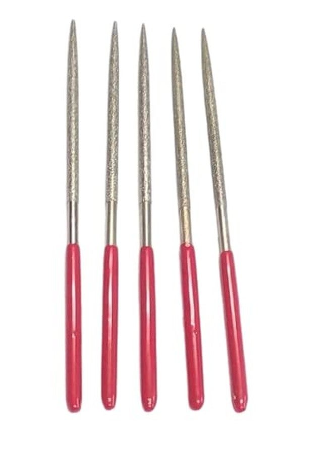 DLEIN Diamond File Round Needle Diamond File for Metal Glass Stone Jewelry Craft Works Grinding Sewing Hand Tool Suit Polishing Dealing Tools for Ceramic Glass Gem Stone and Crafts 140mm(Round 5pc) - Image 5